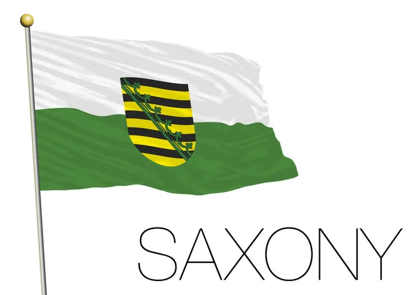 Bandeira da Saxónia, estado federal da Alemanha — Vetor de Stock