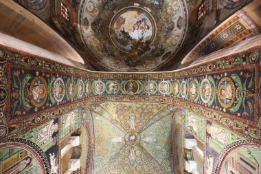 Ravenna, İtalya, Ocak 2016 - San Vitale mozaikler, dünya mirası