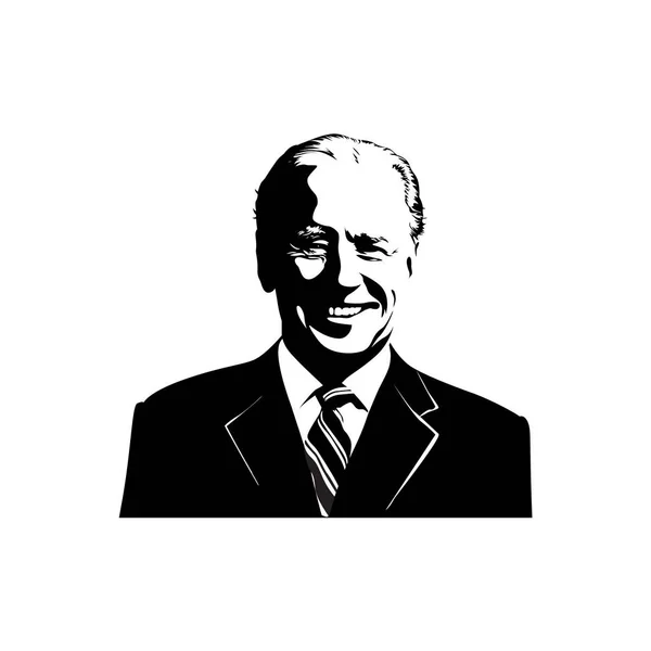 Векторний портрет президента Джо Байдена на білому тлі. Покидьок. — стоковий вектор