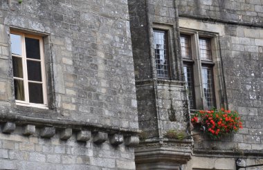 Güzel pencere Rochefort-tr-Terre, Fransa.