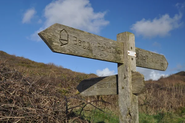 Southwest Coast Path Baggy Point sign — Stock Photo, Image