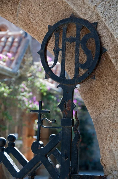 Ialyssos kapısında dini dekorasyon — Stok fotoğraf