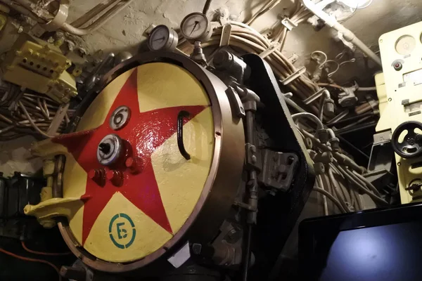 The torpedo mechanism of the Soviet diesel-electric submarine.
