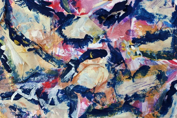 Çok renkli arka planda soyut mavi ve altın lekeler. Kirli, karalanmış bir duvar. Kaotik bir eskiz. Soyut izlenimcilik tarzında bir çalışma. Jackson Pollock 'un Taklidi.