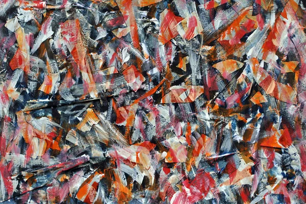 Pintura Abstracta Sobre Trozos Cinta Papel Manchas Rojas Blancas Abstractas — Foto de Stock