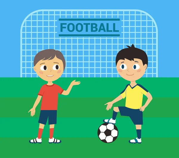 Jóvenes futbolistas — Vector de stock