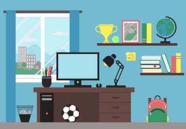 Workplace in room