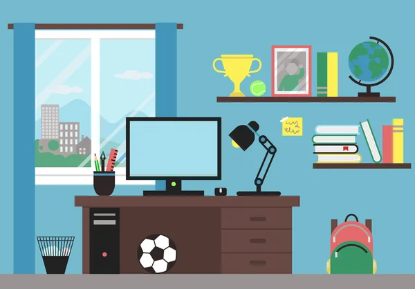 Workplace in room — Stockvector