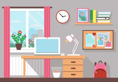 Workplace in room