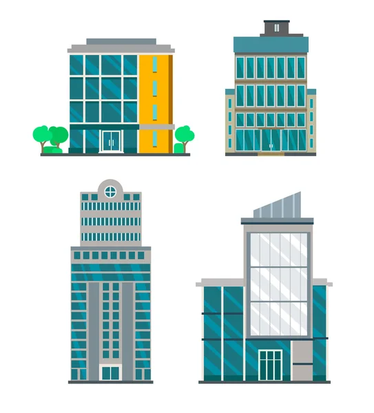 Плоские бизнес-здания — стоковый вектор