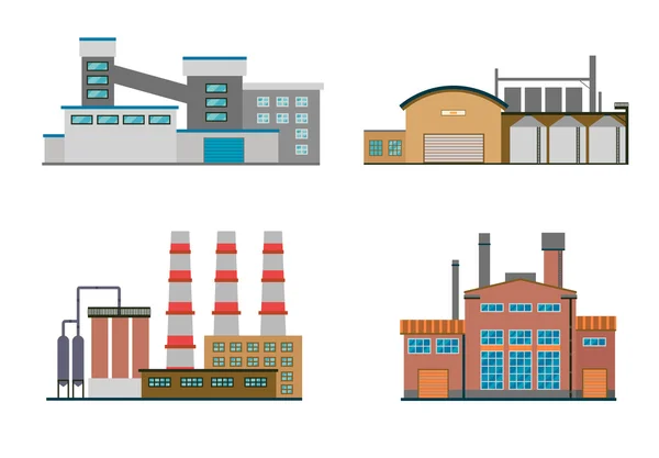 Edificios de fábrica planos — Archivo Imágenes Vectoriales