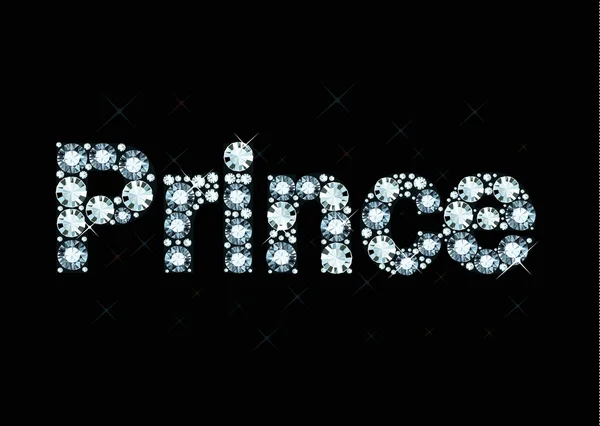 Diamante palavra príncipe — Vetor de Stock