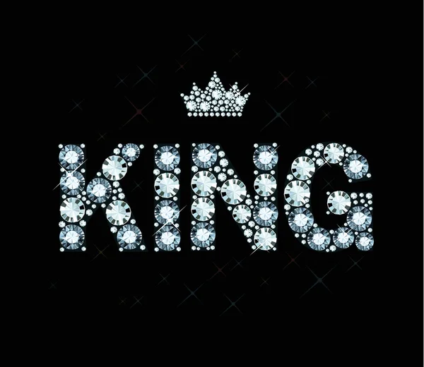 Diamante palavra rei — Vetor de Stock