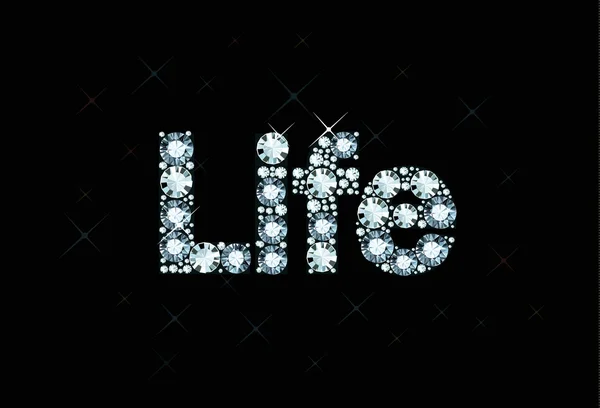 Diamond word life — Stock Vector