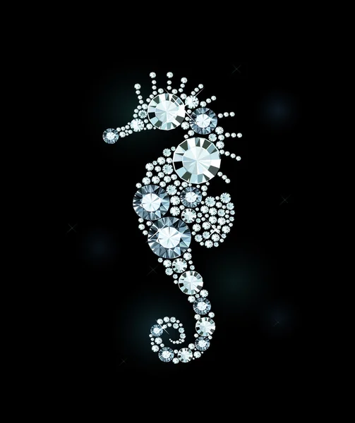 Diamond seahorse — Stock Vector