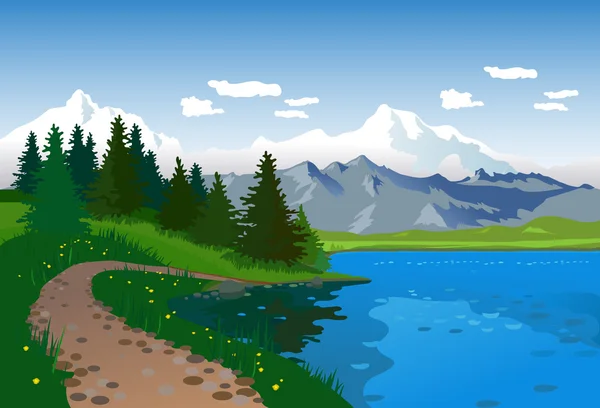 Hermoso paisaje — Vector de stock