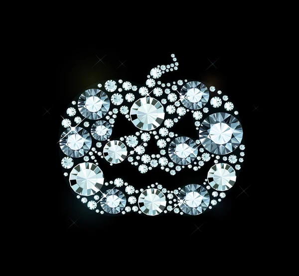 Diamant Halloween citrouille — Image vectorielle