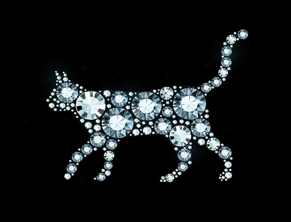 Diamond Cat — Stock Vector