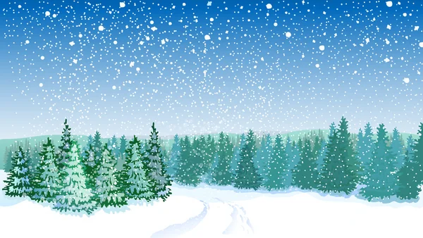 Prachtig winterlandschap — Stockvector