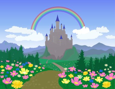 Landscape With Castle vector