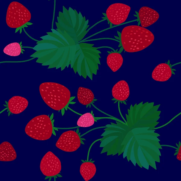 Naadloos patroon met aardbeien — Stockvector