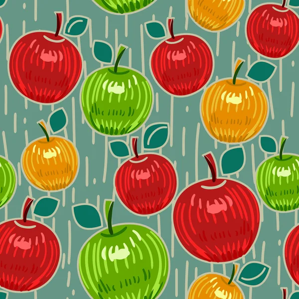 Apples Seamless Pattern — Stock Vector