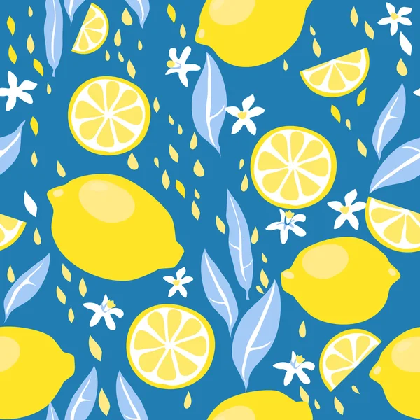 Limones patrón sin costura — Vector de stock