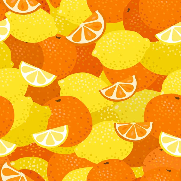 Limones y naranjas patrón sin costura — Vector de stock
