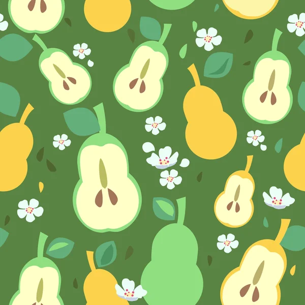 Pears Seamless Pattern — Stock Vector