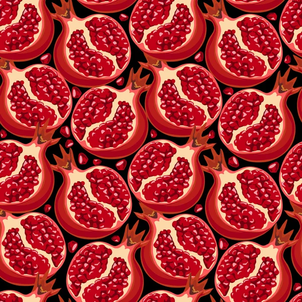 Pomegranate Seamless Pattern — Stock Vector