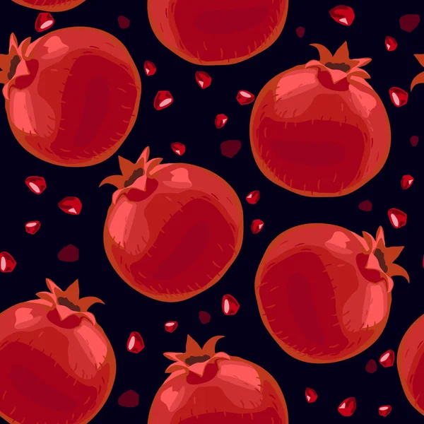 Pomegranate Seamless Pattern — Stock Vector