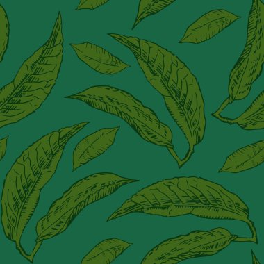 Elle çizilmiş sorunsuz yaprak desen