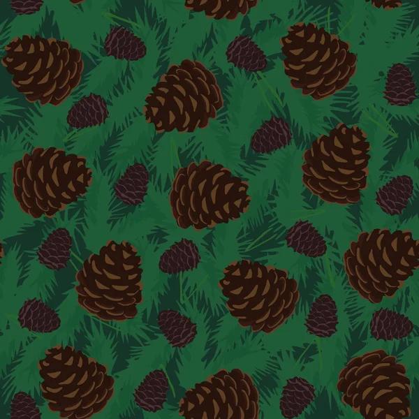 Cônes de pin motif sans couture — Image vectorielle