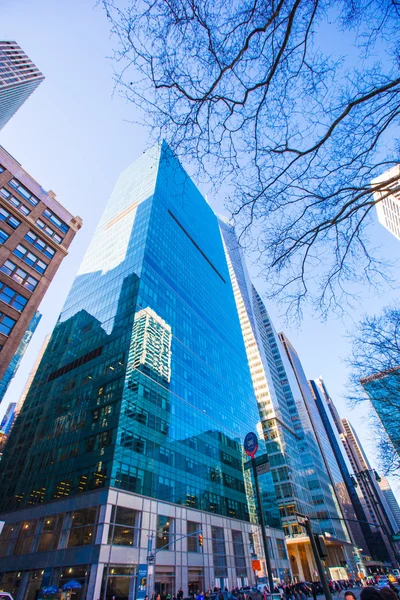 New York Skyscrapers View Upward — Stock Photo, Image