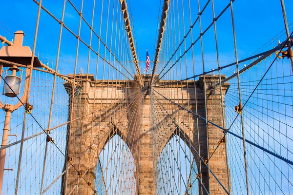 布鲁克林大桥，美国纽约市 — 图库照片