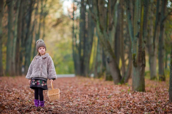 Petite fille dans le parc d'automne en plein air — Photo