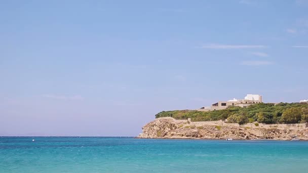 Prachtig uitzicht lagune met schone turquoise water in het Grieks, Europa — Stockvideo