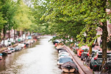 Hollanda 'nın kuzeyindeki Amsterdam şehrinde güzel bir kanal var..