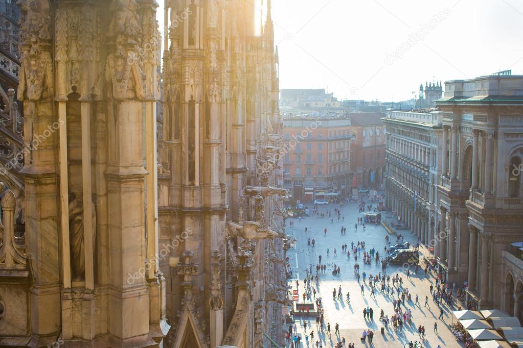 Rooftop of Duomo cathedral, Milan, Italy