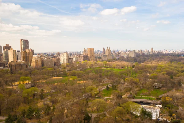 Autumn view of Central Park from the hotel window, Manhattan, New York — Stock Photo, Image