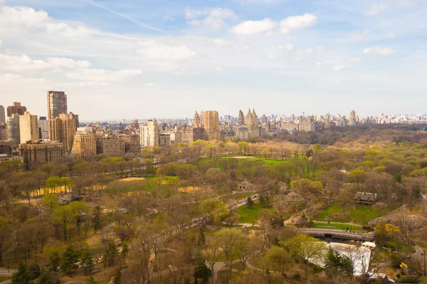 Vista de otoño de Central Park desde la ventana del hotel, Manhattan, Nueva York — Foto de Stock