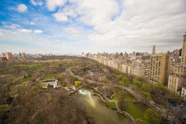 Autumn view of Central Park from the hotel window, Manhattan, New York — Stock Photo, Image