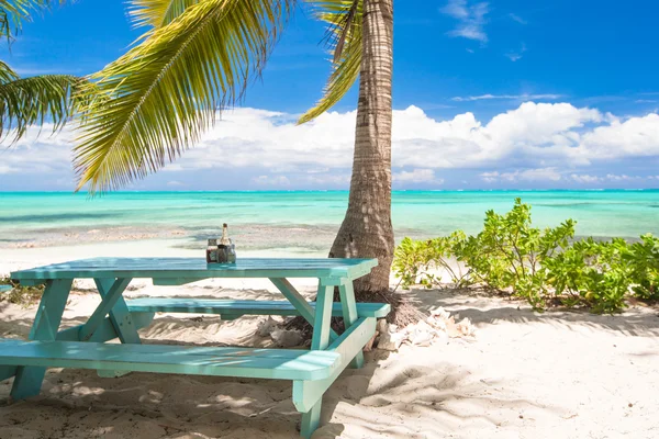 Café al aire libre en la playa tropical en el Caribe —  Fotos de Stock