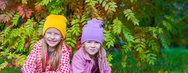 Adorables niñas en hermoso día de otoño al aire libre —  Fotos de Stock