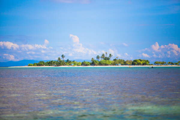 Uninhabited tropical island in the open ocean in the Philippines