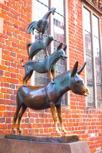 The Statue of Town Musicians of Bremen, Germany — Stock Photo, Image