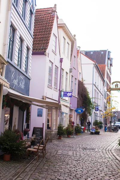 Ruas antigas na cidade de Bremen, Alemanha — Fotografia de Stock