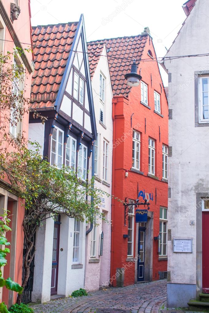 Old streets in the city of Bremen, Germany