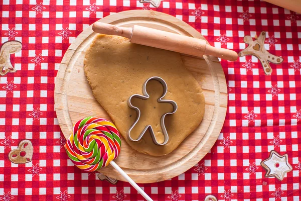 Raw gingerbread cookie dough for Christmas — Stock Photo, Image