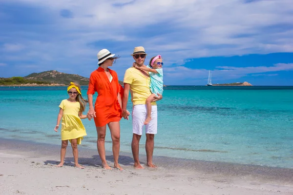 Famiglia felice di quattro persone durante le vacanze estive — Foto Stock